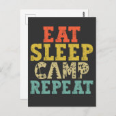 Eat Sleep Camp Herhalen Camping Lover Briefkaart (Voorkant / Achterkant)