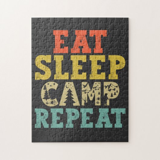 Eat Sleep Camp Herhalen Camping Lover Legpuzzel (Verticaal)