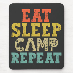 Eat Sleep Camp Herhalen Camping Lover Muismat