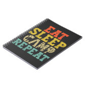 Eat Sleep Camp Herhalen Camping Lover Notitieboek (Linkerzijde)