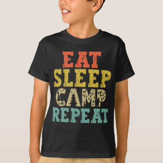 Eat Sleep Camp Herhalen Camping Lover T-shirt