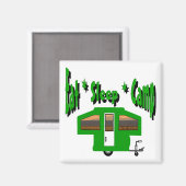 Eat Sleep Camp Magneet (Voorkant / Achterkant)