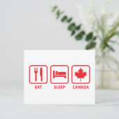 Eat Sleep Canada Briefkaart (Staand voorkant)
