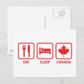 Eat Sleep Canada Briefkaart (Voorkant / Achterkant)