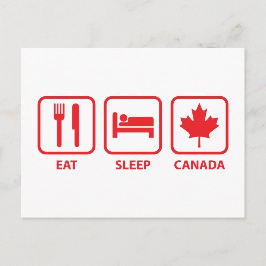 Eat Sleep Canada Briefkaart (Voorkant)