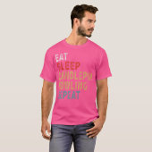 Eat Sleep Candlepin Bowling Herhaal Funny Player I T-shirt (Voorkant volledig)