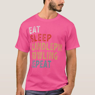 Eat Sleep Candlepin Bowling Herhaal Funny Player I T-shirt