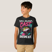 Eat Sleep Cast Repeat Fishing Lover Men Dad Christ T-shirt (Voorkant volledig)