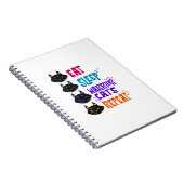 Eat Sleep Cat Warrior Herhaal Cat Lover Notitieboek (Rechterzijde)