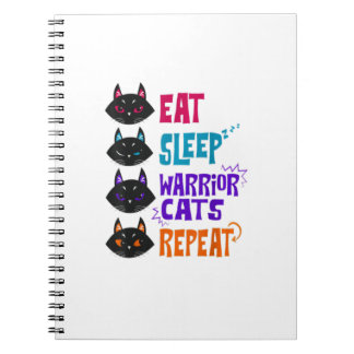 Eat Sleep Cat Warrior Herhaal Cat Lover Notitieboek