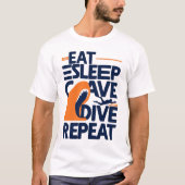 Eat Sleep CAVE DIVE Herhaal grappige geschenken T-shirt (Voorkant)
