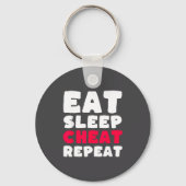 Eat Sleep Cheat Repeat Funny Cheating Cheater Sleutelhanger (Voorkant)