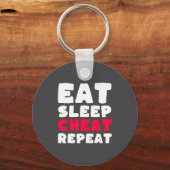 Eat Sleep Cheat Repeat Funny Cheating Cheater  Sleutelhanger (Voorkant)