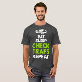 Eat Sleep Check Traps Herhalen Dierlijke Trapper T-shirt (Voorkant volledig)