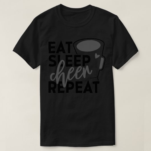 Eat Sleep Cheer Herhaal 33 T-shirt (Design voorkant)