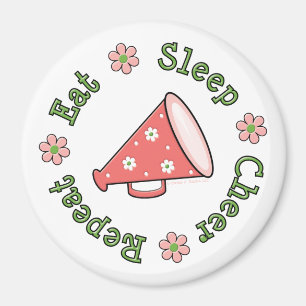 Eat Sleep Cheer Herhaal Cheerlead Magnet