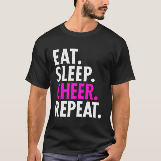 Eat Sleep Cheer Herhaal Cheerlead T-shirt
