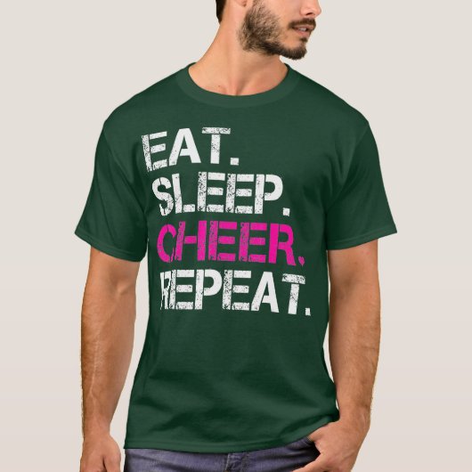 Eat Sleep Cheer Herhaal Cheerlead TShirt Gifts (Voorkant)