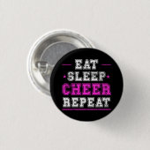 Eat Sleep Cheer Herhaal Cheerleader Button (Voorkant /achterkant)