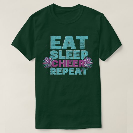 Eat Sleep Cheer Herhaal Cheerleader Cheering Cheer T-shirt (Design voorkant)