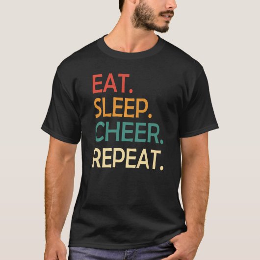 Eat Sleep Cheer Herhaal Cheerleader Cheering Cheer T-shirt (Voorkant)