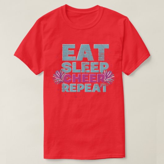Eat Sleep Cheer Herhaal Cheerleader Cheering Cheer T-shirt (Design voorkant)