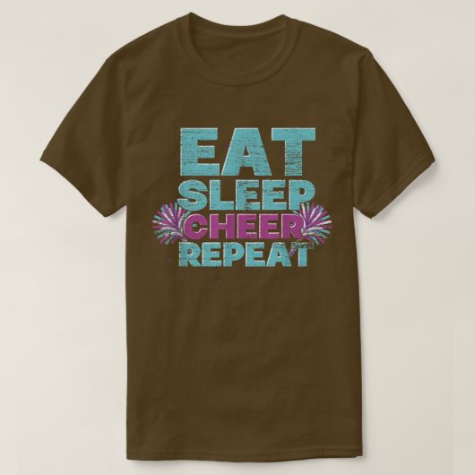 Eat Sleep Cheer Herhaal Cheerleader Cheering Cheer T-shirt (Design voorkant)