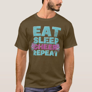 Eat Sleep Cheer Herhaal Cheerleader Cheering Cheer T-shirt