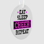 Eat Sleep Cheer Herhaal Cheerleader Photo Ornament (voorkant)