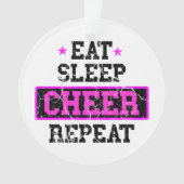 Eat Sleep Cheer Herhaal Cheerleader Photo Ornament (voorkant)