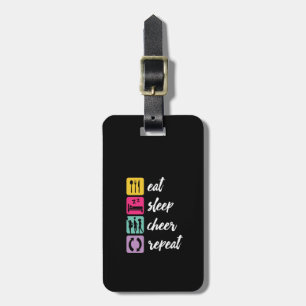 Eat Sleep Cheer Herhaal Cheerleading Cheerleader Bagagelabel