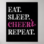 Eat Sleep Cheer Herhaal Cheerleading Cheerleader Poster (Voorkant)
