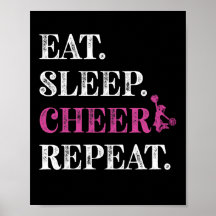 Eat Sleep Cheer Herhaal Cheerleading Cheerleader