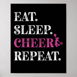 Eat Sleep Cheer Herhaal Cheerleading Cheerleader Poster