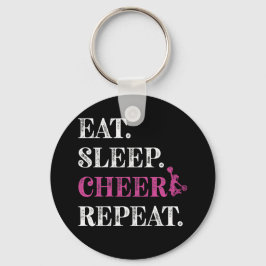 Eat Sleep Cheer Herhaal Cheerleading Cheerleader Sleutelhanger