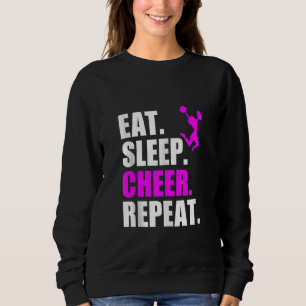 Eat Sleep Cheer Herhaal Cheerleading Cheerleader Trui