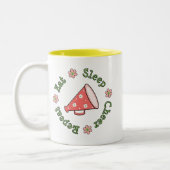 Eat Sleep Cheer Herhaal Megafone Cup Tweekleurige Koffiemok (Links)