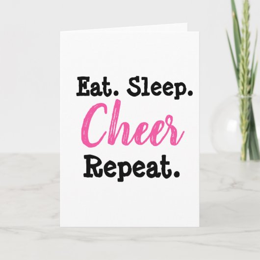 Eat Sleep Cheer Herhalen | Cheerlead Kaart (Voorkant)