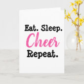 Eat Sleep Cheer Herhalen | Cheerlead Kaart (Gele Bloem)