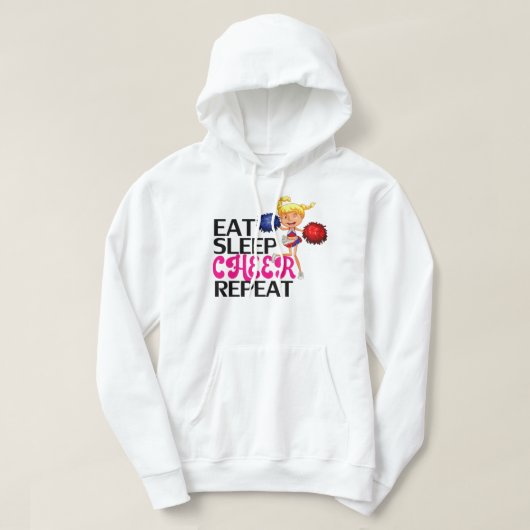 Eat Sleep Cheer Herhalen - Grappig cadeautje voor  Hoodie (Design voorkant)