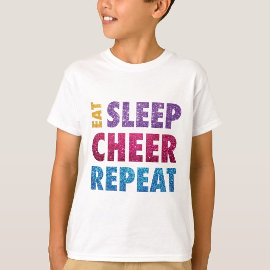 Eat Sleep Cheer Herhalen T-shirt (Voorkant)