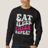 Eat Sleep Cheer Repeat  Cheerleader Cheering Squad Trui (Voorkant)