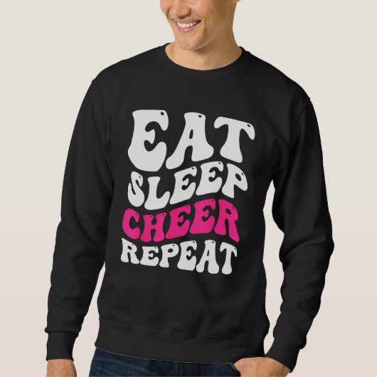 Eat Sleep Cheer Repeat  Cheerleader Cheering Squad Trui (Voorkant)