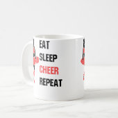 Eat Sleep Cheer Repeat Cheerleading Coach Koffiemok (Voorkant links)
