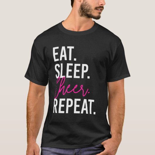 Eat Sleep Cheer Repepteren Funny Cheerlead T-shirt (Voorkant)