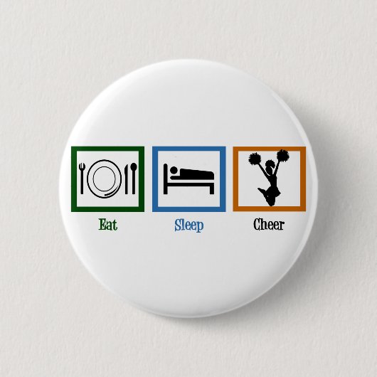 Eat Sleep Cheer Ronde Button 5,7 Cm (Voorkant)
