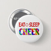 Eat Sleep Cheer Ronde Button 5,7 Cm (Voorkant /achterkant)