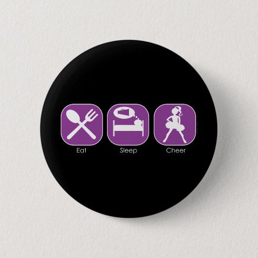 Eat Sleep Cheer Ronde Button 5,7 Cm (Voorkant)