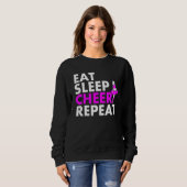 Eat Sleep Cheerleader Herhalen Trui (Voorkant volledig)