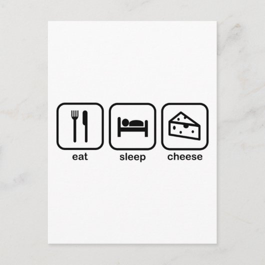 Eat Sleep Cheese Briefkaart (Voorkant)